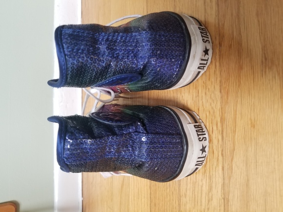 Converse High Tops **RARE** Rainbow Sequin - Picture 4 of 5